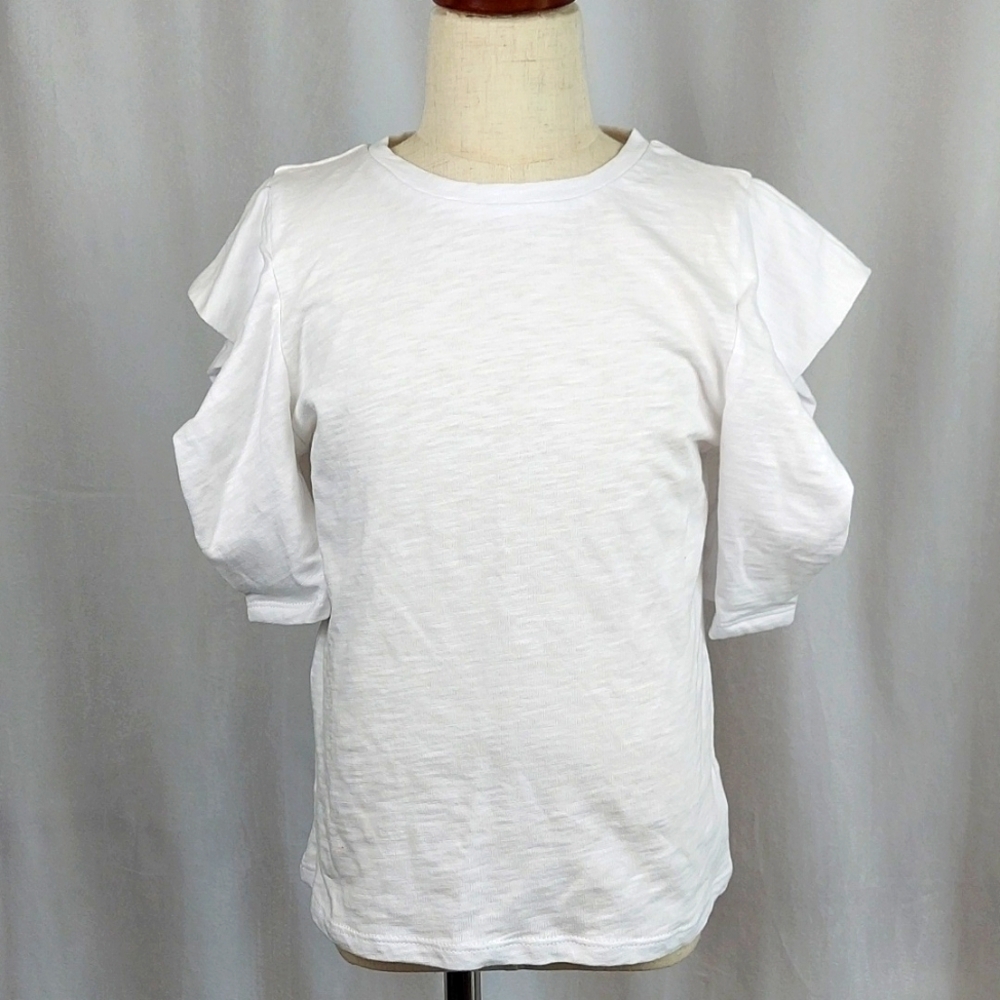 Habitual Kid Envelope Puff Sleeve Top T-shirt - white - girl 7/8